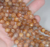 7-8MM Golden Sunstone Gemstone Grade AA Round Loose Beads 7 inch Half Strand (80003588-A164)