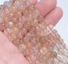 9-10MM Copper Bronze Rutilated Quartz Gemstone Grade AA Round Loose Beads 7.5 inch Half Strand (80003606-A173)