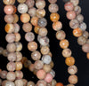 8MM Coral Fossil Gemstone Faceted Round Loose Beads 7.5 inch Half Strand (80003610 H-A168)