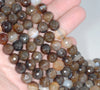 10MM Coffe Agate Gemstone Faceted Round Loose Beads 7.5 inch Half Strand (80003612 H-A164)