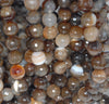 10MM Coffe Agate Gemstone Faceted Round Loose Beads 7.5 inch Half Strand (80003612 H-A164)