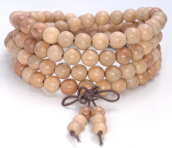 8MM Cinnamomum Camphora Wood Round Loose Beads 34 inch (80003613-W5)