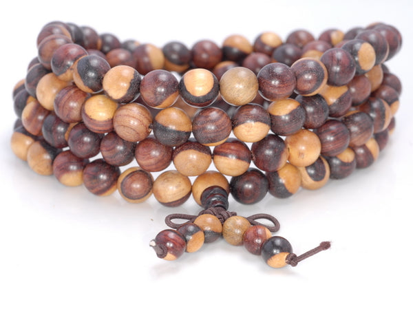 6MM Yellow Brown Sandalwood Round Loose Beads 25 inch (80003617-W3)