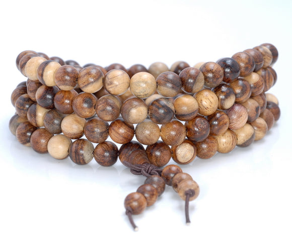 6MM Yellow Brown Sandalwood Round Loose Beads 25 inch (80003623-W3)