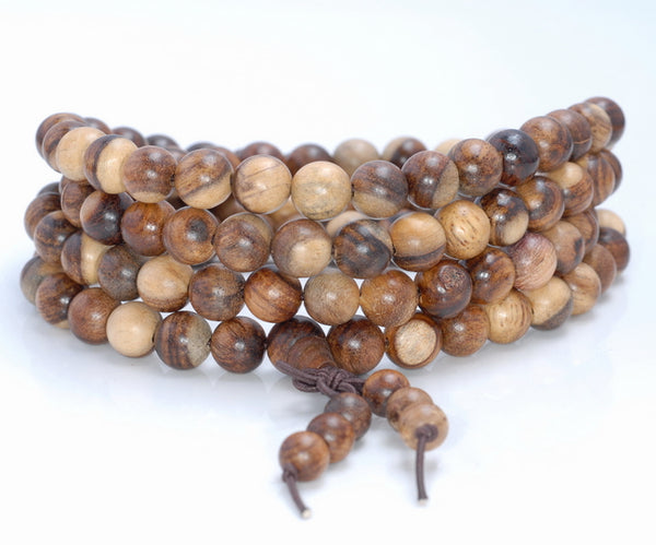 8MM Yellow Brown Sandalwood Round Loose Beads 34 inch (80003630-W4)