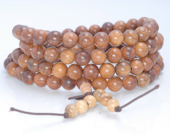 8MM Yellow Brown Rosewood Pearwood Round Loose Beads 34 inch (80003632-W3)