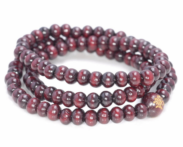 4X3MM Dark Red Sandalwood Rondelle Loose Beads 12 inch (80003682-W6)