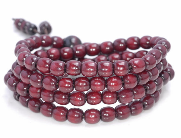 6X6MM Red Sandalwood Barrel Drum Loose Beads 25 inch (80003702-W6)