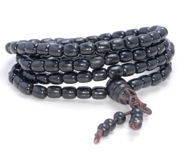 6X5MM Black Sandalwood Barrel Drum Loose Beads 25 inch (80003705-W8)