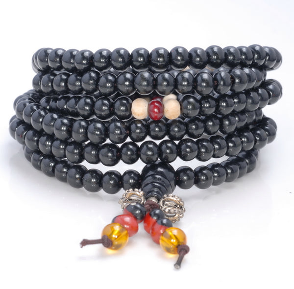 6X5MM Black Sandalwood Rondelle Loose Beads 44 inch (80003723-W8)