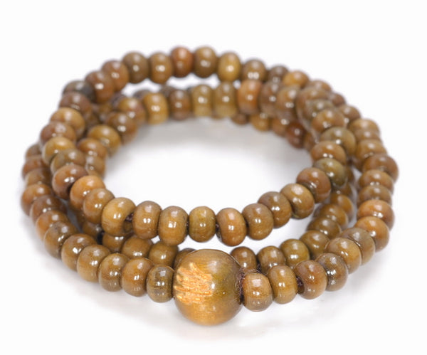 4X3MM Yellow Brown Sandalwood Rondelle Loose Beads 12 inch (80003733-W8)