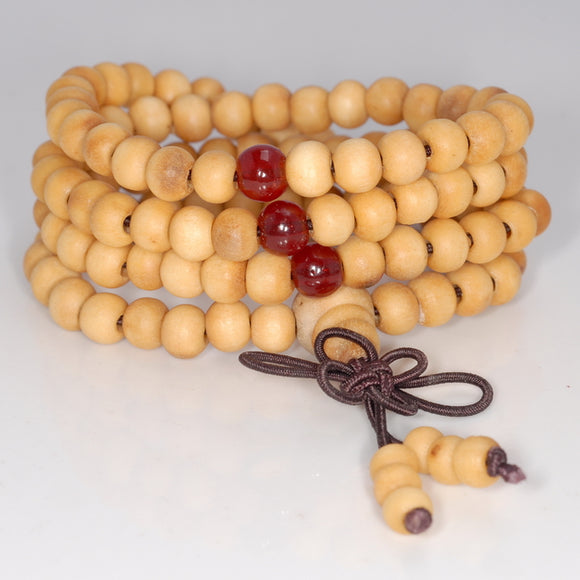 6X5MM White Sandalwood Rondelle Loose Beads 21 inch (80003738-W9)