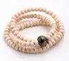 4X3MM White Sandalwood Rondelle Loose Beads 12 inch (80003739-W9)