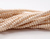 4X3MM White Sandalwood Rondelle Loose Beads 12 inch (80003739-W9)