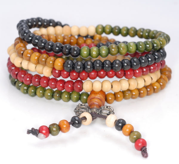 5X4MM Mix Color Sandalwood Rondelle Loose Beads 32 inch (80003772-W10)