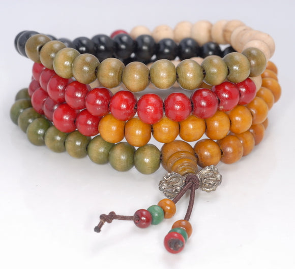 8X7MM Mix Color Sandalwood Rondelle Loose Beads 28 inch (80003774-W10)