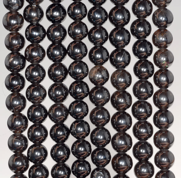 6MM Rare Black Rock Crystal Gemstone Grade AAA Round Loose Beads 7.5 inch Half Strand (80003785 H-B95)