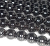 10MM Rare Black Rock Crystal Gemstone Grade AAA Round Loose Beads 7.5 inch Half Strand (80003786 H-B95)