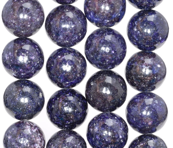 17-18MM Dark Purple Lepidolite Gemstone Grade AA Round Loose Beads 8 inch Half Strand (80003792-B93)