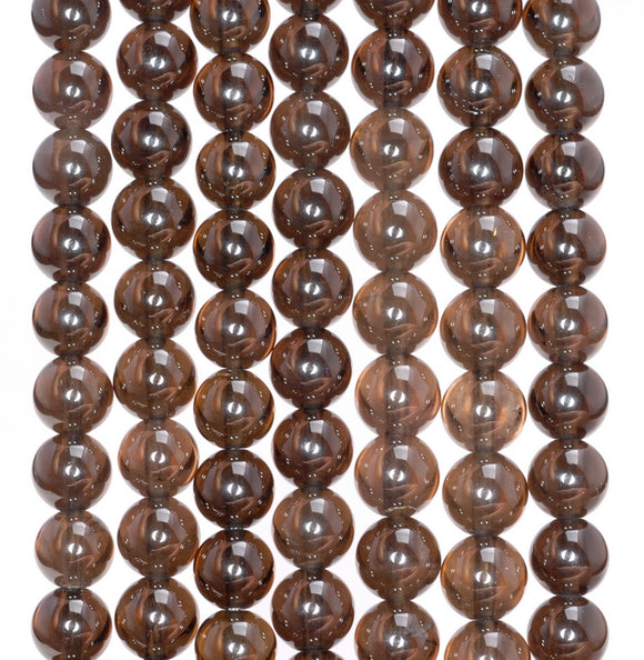 4MM Natural Clear Dark Smoky Quartz Gemstone Grade AAA Round Loose Beads 15.5 inch Full Strand (80003796-B94)