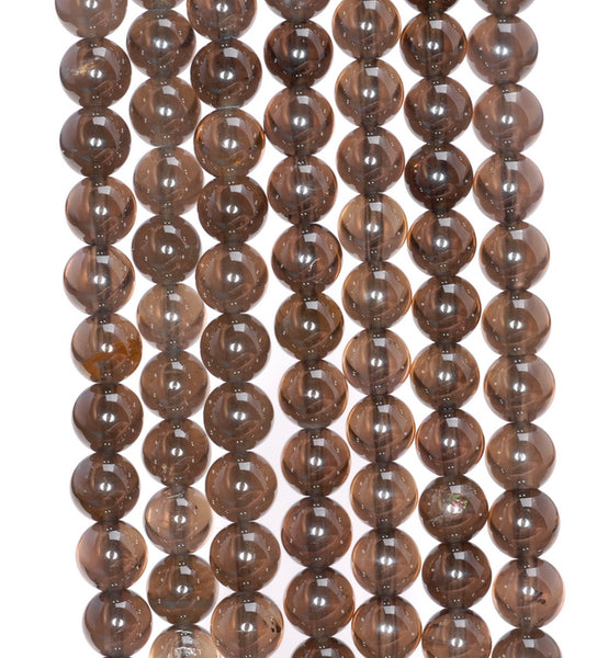 4MM Natural Clear Smoky Quartz Gemstone Grade AA Round Loose Beads 15.5 inch Full Strand (80003797-B94)