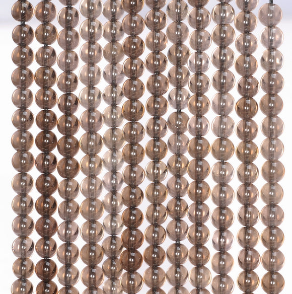 4MM Natural Light Clear Smoky Quartz Gemstone Grade AA Round Loose Beads 15.5 inch Full Strand (80003798-B94)