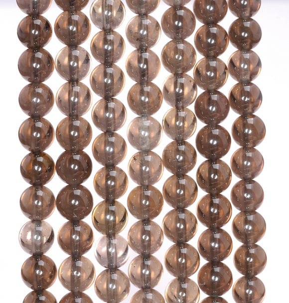 6MM Natural Light Clear Smoky Quartz Gemstone Grade AA Round Loose Beads 15.5 inch Full Strand (80003801-B94)