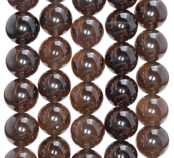 16MM Natural Clear Dark Smoky Quartz Gemstone Grade AAA Round Loose Beads 7.5 inch Half Strand (80003805-B94)