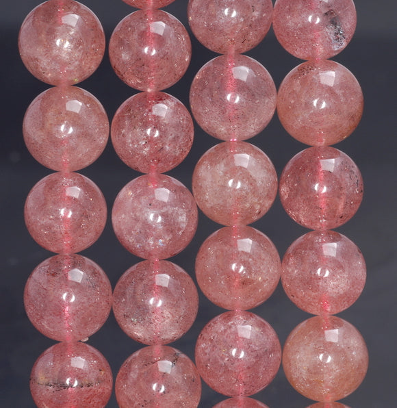 10-11MM Red Strawberry Lepidocrocite Quartz Gemstone Grade AAA Round Loose Beads 7.5 inch Half Strand (80003821-B100)