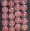 10-11MM Red Strawberry Lepidocrocite Quartz Gemstone Grade AAA Round Loose Beads 7.5 inch Half Strand (80003821-B100)