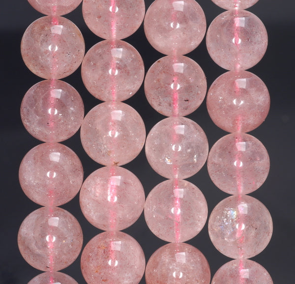 11-12MM Red Strawberry Lepidocrocite Quartz Gemstone Grade AA Round Loose Beads 8 inch Half Strand (80003822-B100)