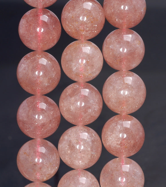 13-14MM Red Strawberry Lepidocrocite Quartz Gemstone Grade AA Round Loose Beads 8.5 inch Half Strand (80003834-B100)