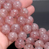 17-18MM Red Strawberry Lepidocrocite Quartz Gemstone Grade AA Round Loose Beads 8.5 inch Half Strand (80003840-B101)