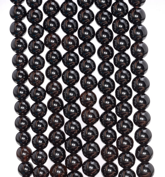 6MM Genuine Black Rock Quartz Crystal Gemstone Grade AAA Round Loose Beads 15.5 inch Full Strand (80003844-B96)