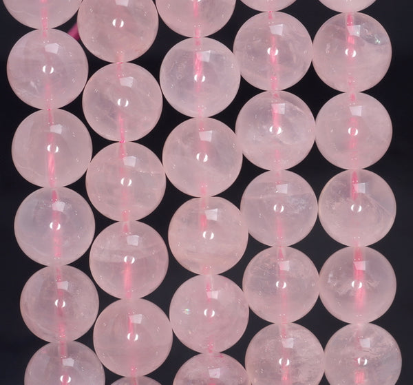 12MM Translucent Pink Mozambique Rose Quartz Gemstone Grade AAA Round Loose Beads 8 inch Half Strand (80003849-B103)