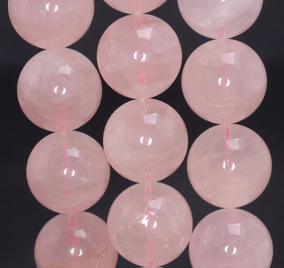 18MM Translucent Pink Mozambique Rose Quartz Gemstone Grade AAA Round Loose Beads 9 inch Half Strand (80003854-B103)