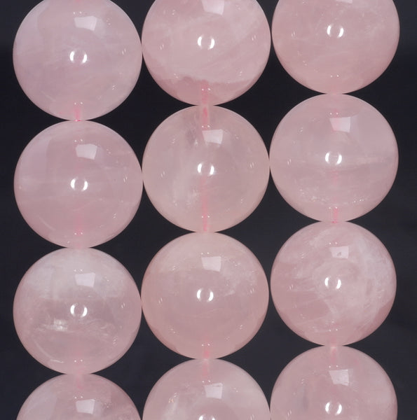 18MM Translucent Pink Mozambique Rose Quartz Gemstone Grade AA Round Loose Beads 9 inch Half Strand (80003855-B103)