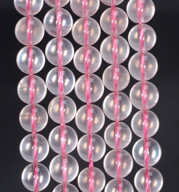 7MM Translucent Pink Mozambique Rose Quartz Gemstone Grade AA Round Loose Beads 7 inch Half Strand (80003859-B103)