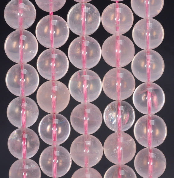 9MM Translucent Pink Mozambique Rose Quartz Gemstone Grade A Round Loose Beads 7.5 inch Half Strand (80003865-B103)