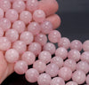 7-8MM Translucent Pink Madagascar Rose Quartz Gemstone Grade AAA Round Loose Beads 7 inch Half Strand (80003885-B102)