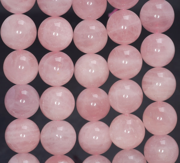 7-8MM Translucent Pink Madagascar Rose Quartz Gemstone Grade AAA Round Loose Beads 7 inch Half Strand (80003885-B102)