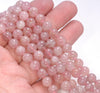 7-8MM Translucent Pink Madagascar Rose Quartz Gemstone Grade A Round Loose Beads 7 inch Half Strand (80003886-B102)