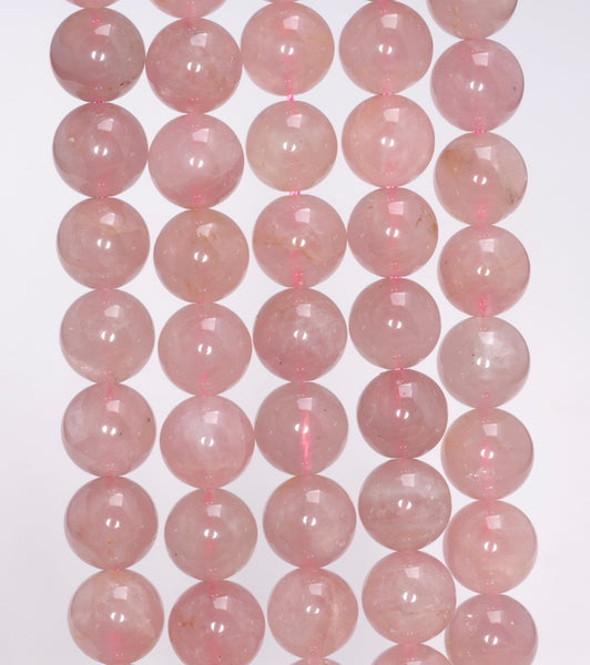 7-8MM Translucent Pink Madagascar Rose Quartz Gemstone Grade A Round Loose Beads 7 inch Half Strand (80003886-B102)