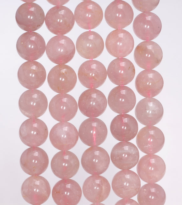 8-9MM Pink Madagascar Rose Quartz Gemstone Grade A Round Loose Beads 7 inch Half Strand (80003888-B101)