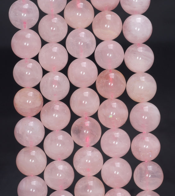 9-10MM Pink Madagascar Rose Quartz Gemstone Grade A Round Loose Beads 7 inch Half Strand (80003889-B101)