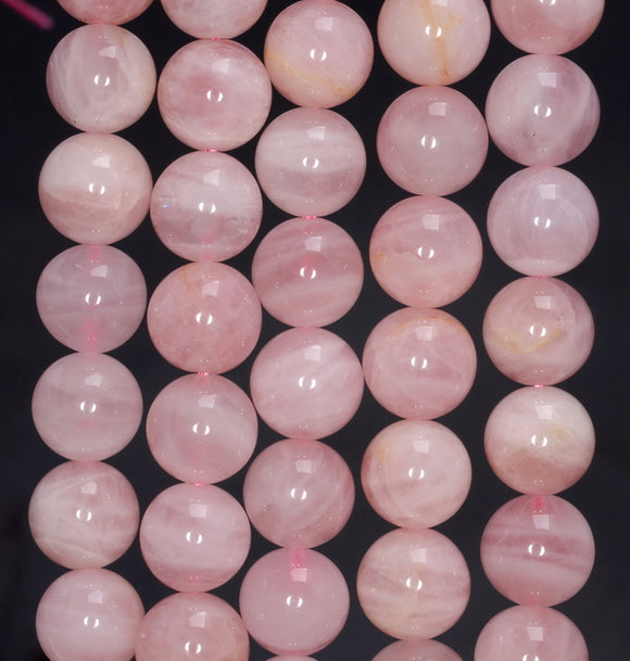 9-10MM Pink Madagascar Rose Quartz Gemstone Grade AA Round Loose Beads 7 inch Half Strand (80003890-B101)