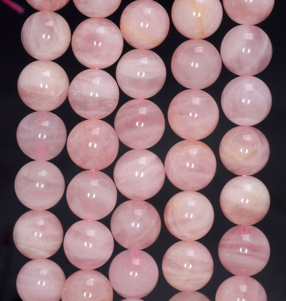 10MM Pink Madagascar Rose Quartz Gemstone Grade AA Round Loose Beads 7.5 inch Half Strand (80003892-B101)