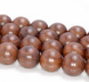 17-18MM Brown Lace Sandalwood Round Loose Beads 8 inch (80003901-W10)