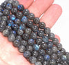 8MM Dark Blue Labradorite Gemstone Grade AA Round Loose Beads 7.5 inch Half Strand (80003914-B99)