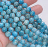 9MM Ocean Blue Apatite Gemstone Grade A Round Loose Beads 7.5 inch Half Strand (80003928-B104)